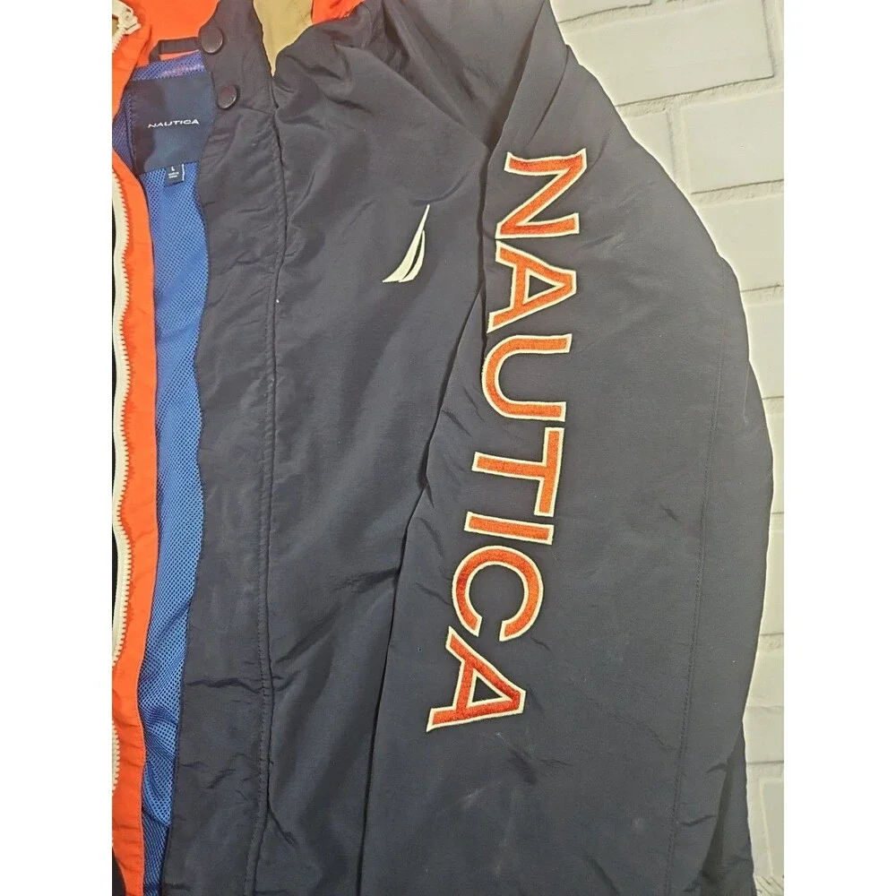 Nautica Men's Jacket Windbreaker Lightweight Full Zip w/ hidden hood Nautica Lg